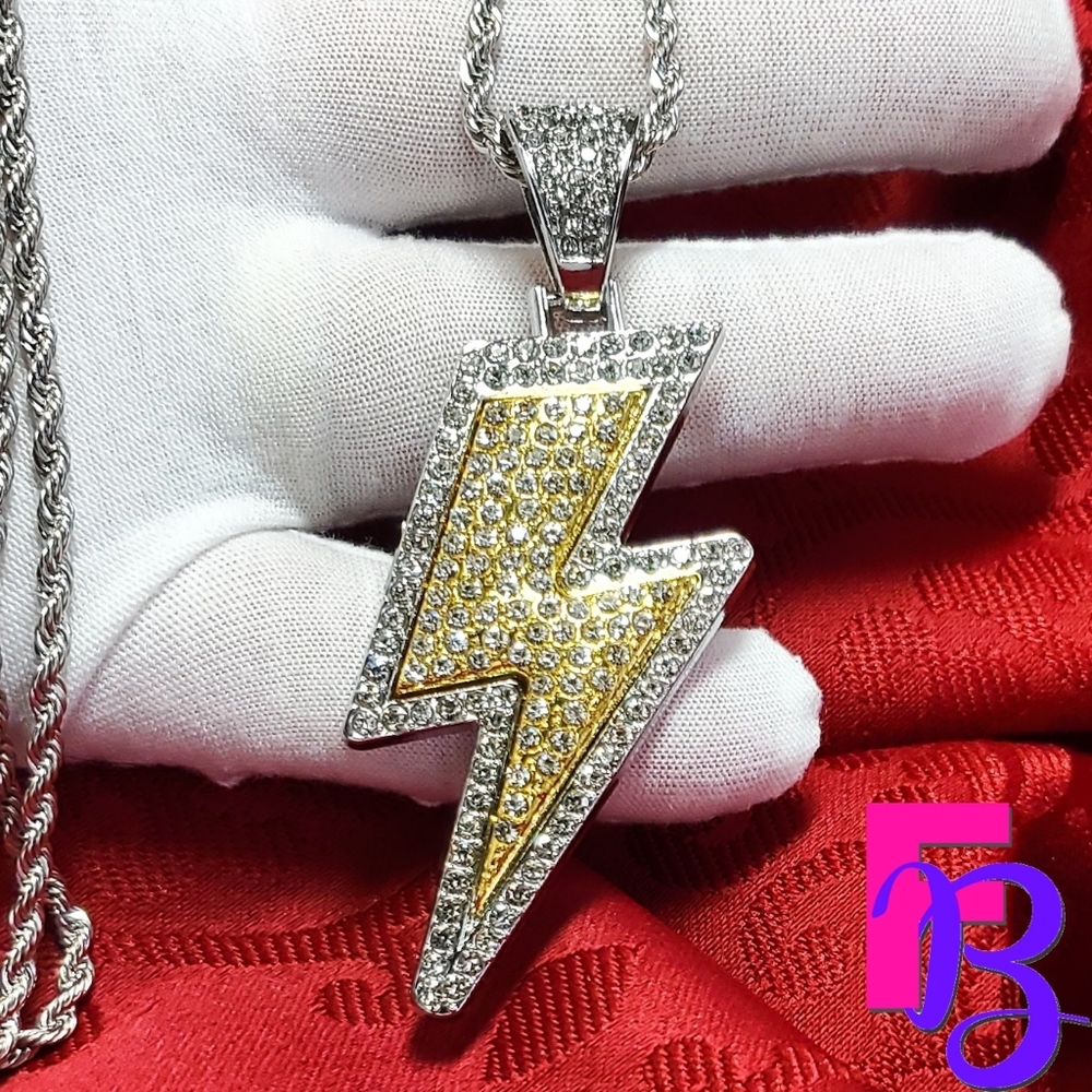 Lighning Bolt Pendant & Chain - Picture 3 of 10